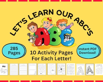 ABC Worksheet Bundle: 285 Pages, Alphabet Learning (PDF Download)