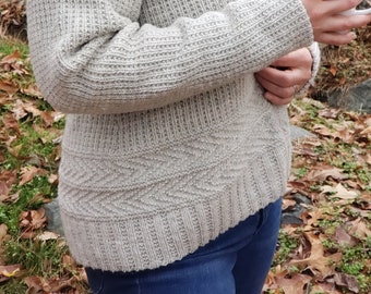 Composure Cardigan Knitting Pattern PDF, Cozy Textured Open Cardigan, Adult Size Inclusive, DK Weight, Long Sleeve Drop Shoulder, A-line