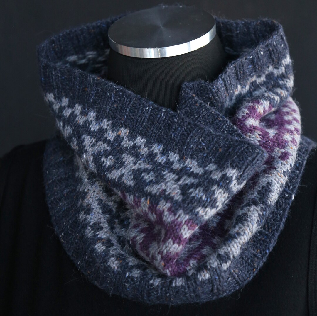 Stranded Colorwork Cowl Smores Fair Isle Cowl Knitting Pattern PDF, Adult, Stranded Colorwork ...