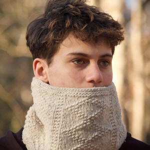 Patrón de tejido de cuello de gansey grueso: Calentador de cuello voluminoso (patrón PDF)