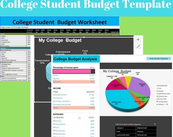 Complete college student budget|Student Budget|College budget|Student Budget Template