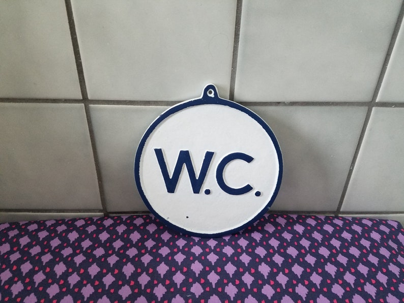 Vintage British Style Restroom Sign Aluminium Rustic White & Etsy