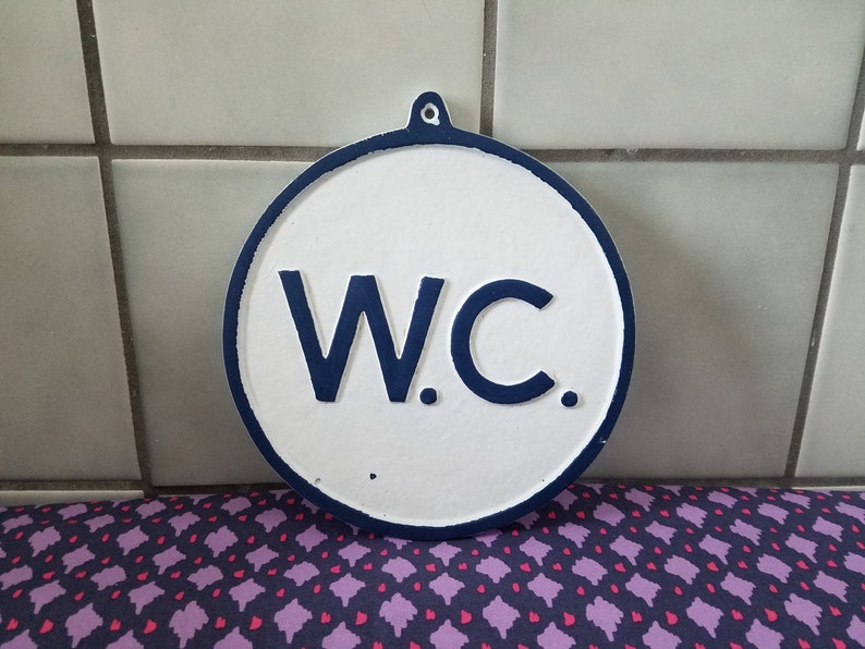 Vintage British Style Restroom Sign Aluminium Rustic White & Etsy