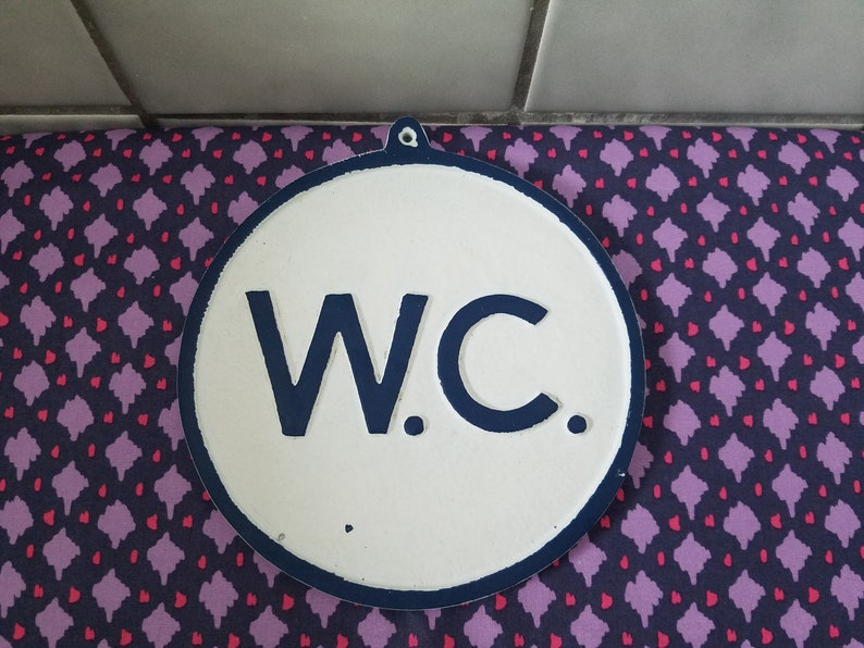 Vintage British Style Restroom Sign Aluminium Rustic White & Etsy