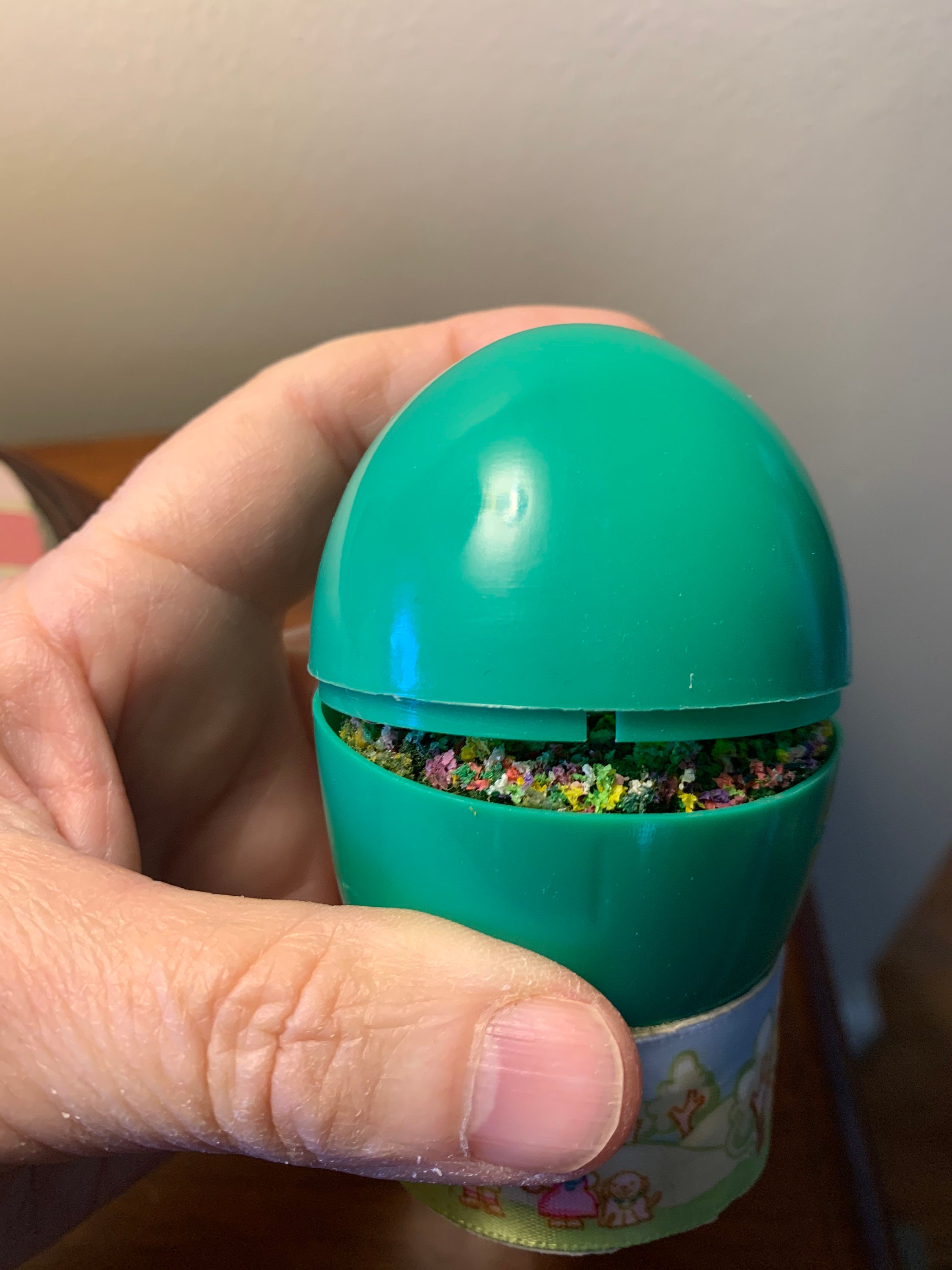 Dollhouse Miniature Artisan Vintage Landscaped Easter Scene Inside Easter Egg--Tiny Scale