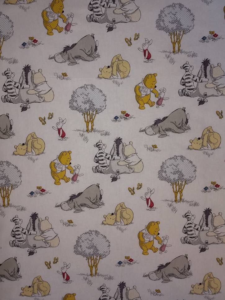 Fitted Crib Sheet Winnie the Pooh Tigger Eeyore Piglet Cotton Etsy Canada