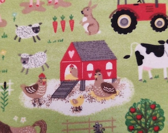 Set di lenzuola per culla con animali della fattoria: biancheria da letto in flanella di cotone per lettino da viaggio.