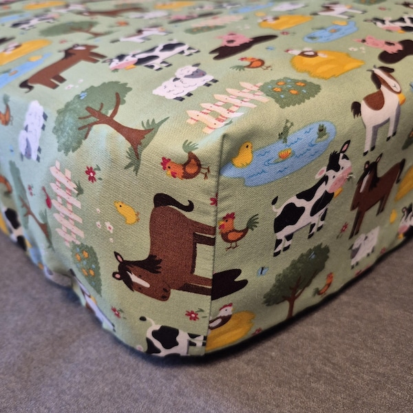 Barnyard Baby Animals Crib Sheet: Farm Nursery Cotton Bedding
