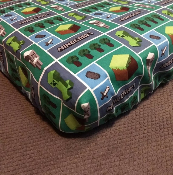 Fitted Crib Sheet Pillowcase Pack N Play Minecraft Etsy