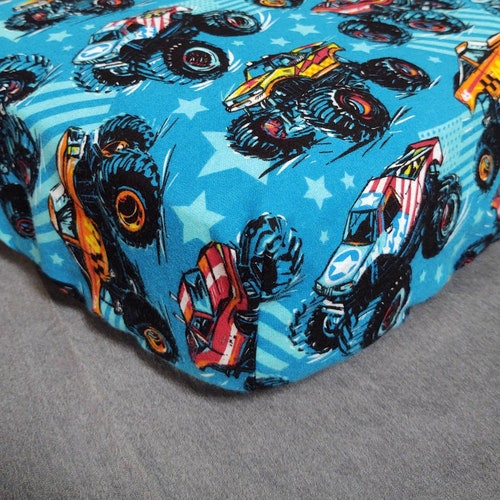 Fitted Crib Sheet Monster Truck Pillowcases Pack 'n Play Etsy
