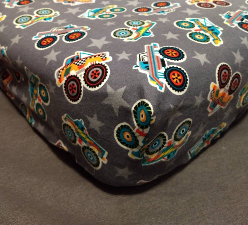 New Fitted Crib Sheet Monster Truck Pillowcases Pack N Etsy