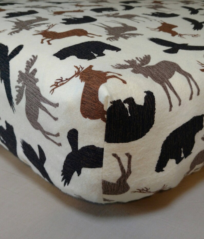 Fitted Crib Sheet Or Pack N Play Fitted Sheet Woodland Toddler Cabin Bear Deer Moose Mountain Wilderness Bedding Black Lake Ready To Ship Bedding Home Living Kromasol Com