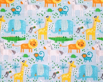 Sábana de cuna de franela: Decoración infantil con animales de la selva y del zoológico