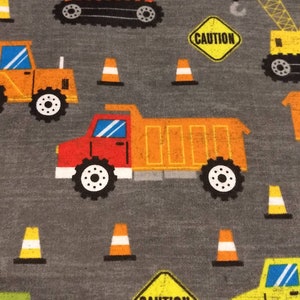 Fitted Crib Sheet Trucks Dump Cement Truck Crane Construction Hauler Premium Toddler Bedding Changing Pad Cover Flannel Tonka Toddler Custom image 5