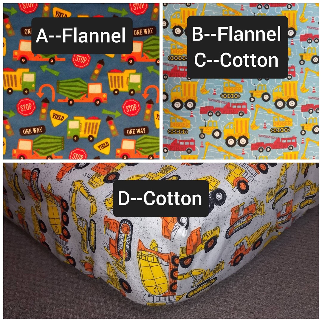 Fitted Crib Sheet Trucks Dump Fire Truck Construction Hauler Premium