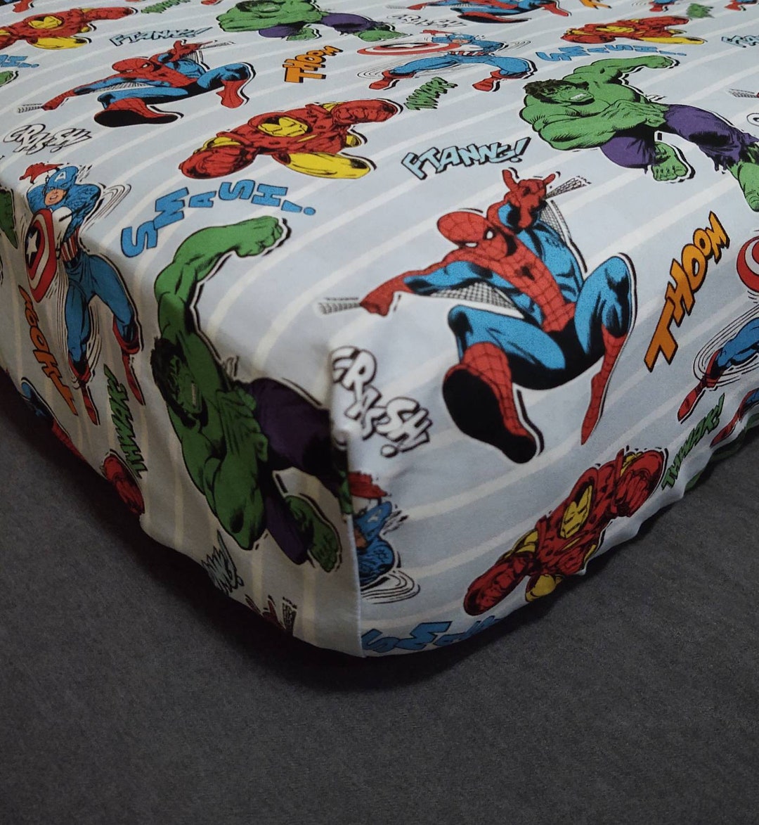 Fitted Crib Sheet Pillowcases Pack 'n Play Changing Pad Cover DC Marvel