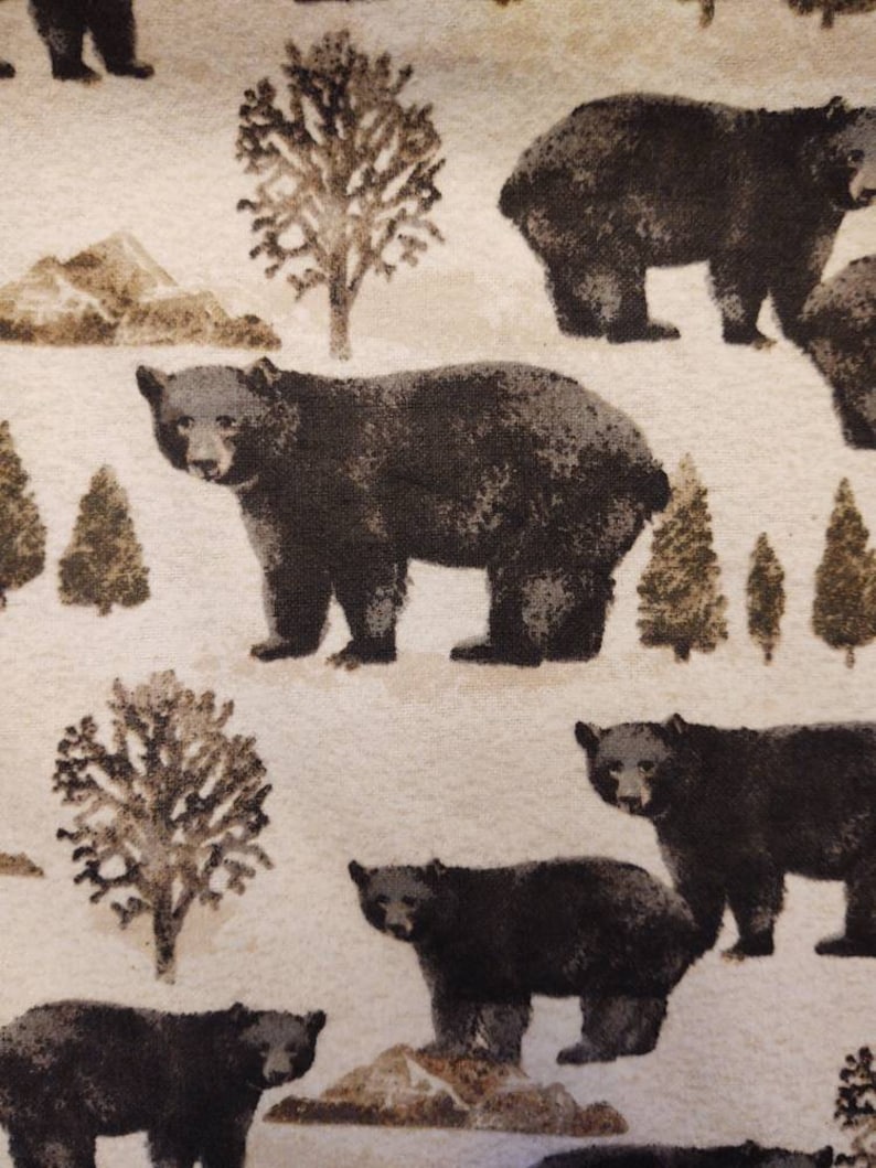 Fitted Crib Sheet Woodland Distressed Black Bear on Cream Etsy