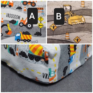 Fitted Crib Sheet Pillowcases Pack'n Play Changing Pad Cover Trucks Dump Cement Crane Dozer Loader Construction Bedding Flannel Highway