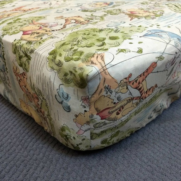 Fitted Crib Sheet Winnie the Pooh Tigger Eeyore Piglet Cotton Pack 'n Play Pillowcases Changing Pad Cover Bassinet Pad Cover Vintage Look