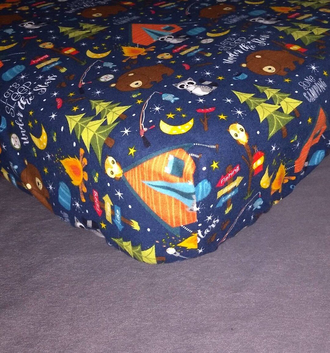 Fitted Crib Sheet Pillowcases Pack 'n Play Changing Pad Cover Camping