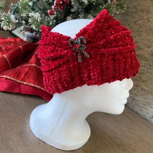 Handmade Crocheted Ear Warmer in Velvet