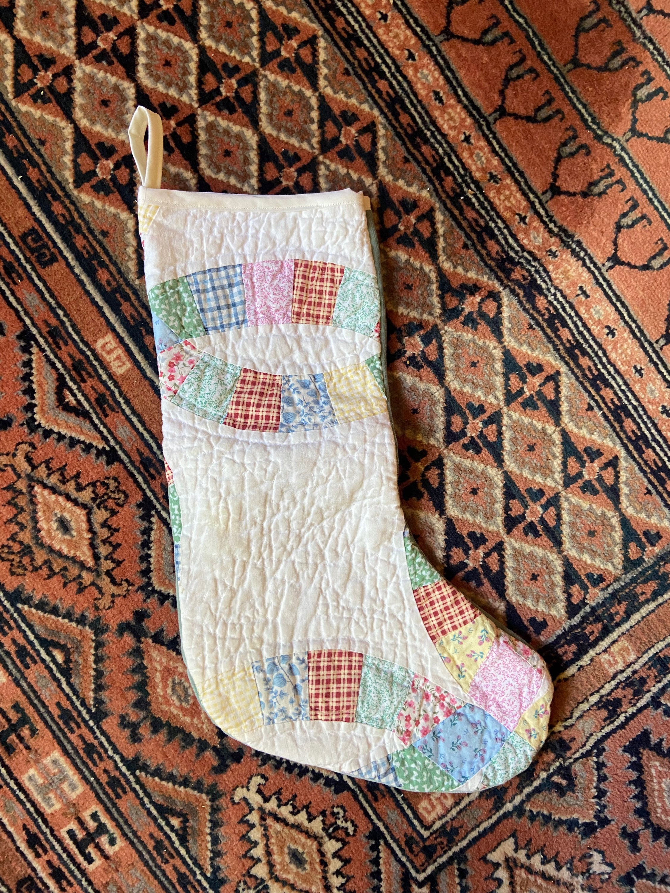 Vintage Quilt Christmas Stocking