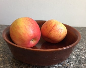 A Vintage Hand Turned Wooden Fruit Bowl