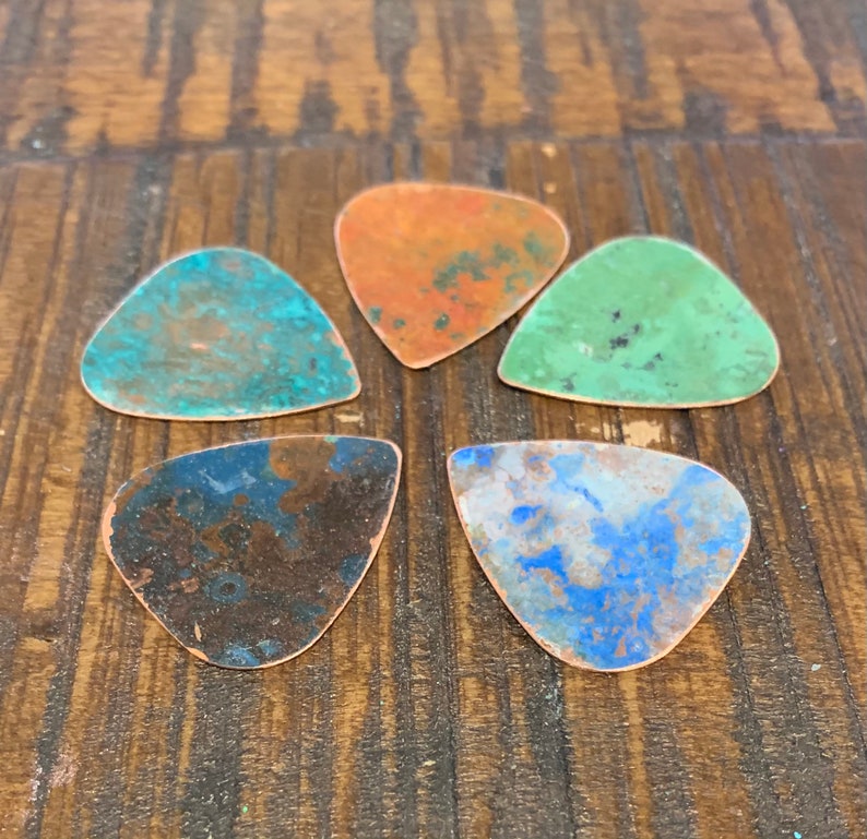 Patinaed Copper Guitar Picks. 5 Picks per Order. Etsy