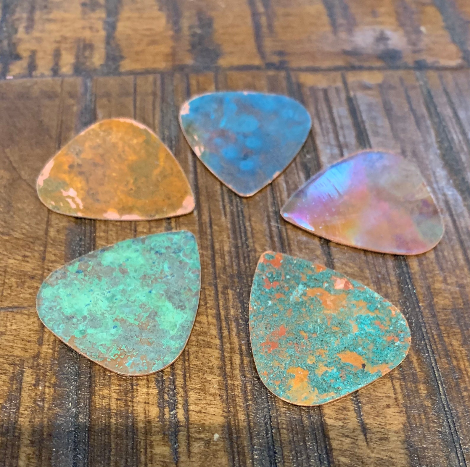 Patinaed Copper Guitar Picks. 5 Picks per Order. Etsy