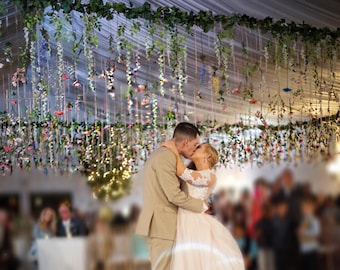 12ft Wedding Garland & Flowers,Flower Arch, Hanging Flowers, Silk Flower Backdrop, Flower Curtain,