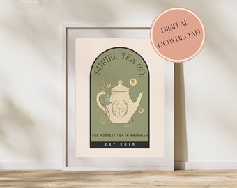 Suriel Tea Co Print | ACOTAR | Bookish | Wall Art PRINT Digital Download