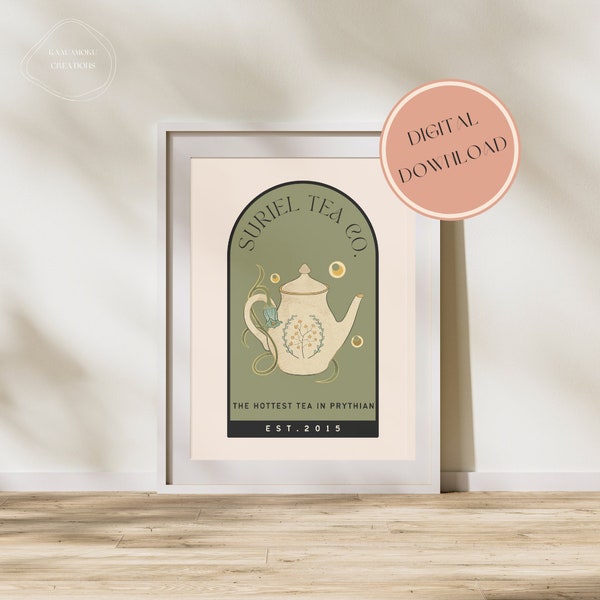 Suriel Tea Co Print | ACOTAR | Bookish | Wall Art PRINT Digital Download