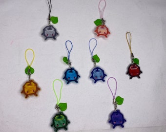 Stardew Valley Cross Stitch Junimo Keychain