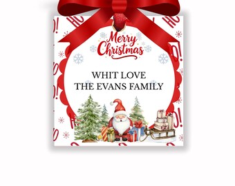 Editable Santa Christmas Gift Tags | Printable Canva Template (digital ...