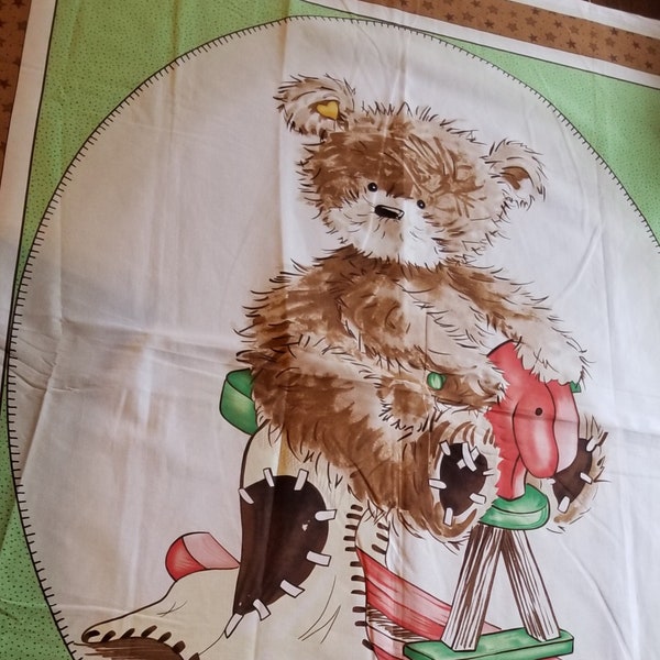 Baby Quilt Panel, Popcorn the Bear