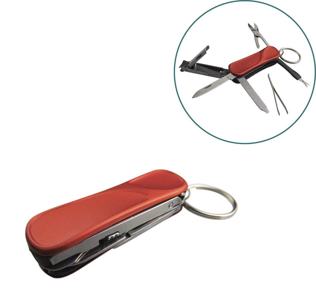Munkees 6function Manicure Keychain Multitool, Nail File, Nail