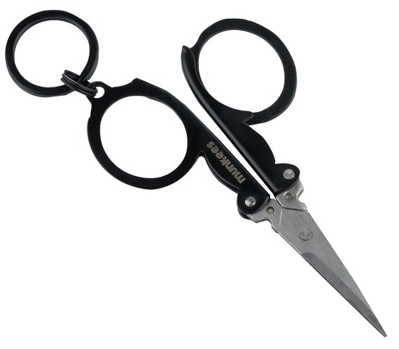 Munkees Mini Folding Scissors Keychain, Portable & Foldable Travel