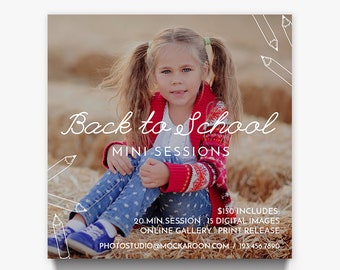 mini session template, Back to school mini session, school mini session, mini session template for photographers, PSD, Photoshop