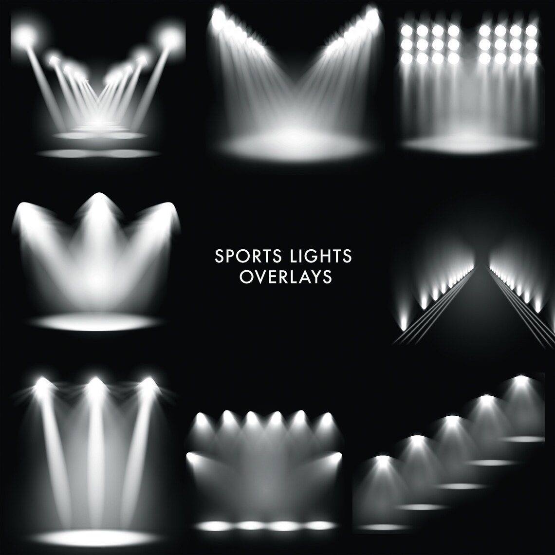 Sports Stadium Lights Overlays Lights Overlays Sports Etsy