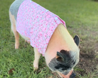 Piggy Print Pig Shirt or Dress for Spring, Summer and Fall! Muddy Pigs Mini Pig Clothes, Clothing for Potbelly Pigs, Hogs, & Boars