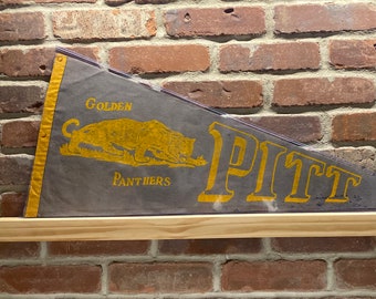 1950s Pitt Panthers Pittsburgh NCAA Large Vintage Pennant- Authentic Collegiate Sports Memorabilia