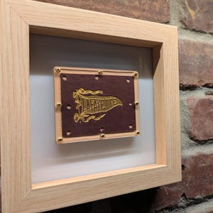 1930s Framed Lafayette College Pennant Patch - Leather Premium - Vintage College Memorabilia – Authentic Sports Memorabilia