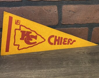 Vintage Kansas City Chiefs Pennant 9 Inch Flag Collectible Banner