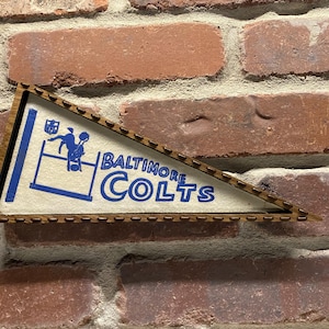 Framed 1960s Baltimore Colts NFL Vintage Mini Pennant – Authentic Sports Memorabilia