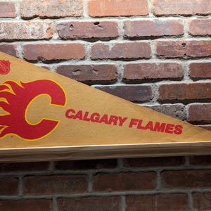1980s Calgary Flames NHL Large Vintage Pennant – Authentic Sports Memorabilia