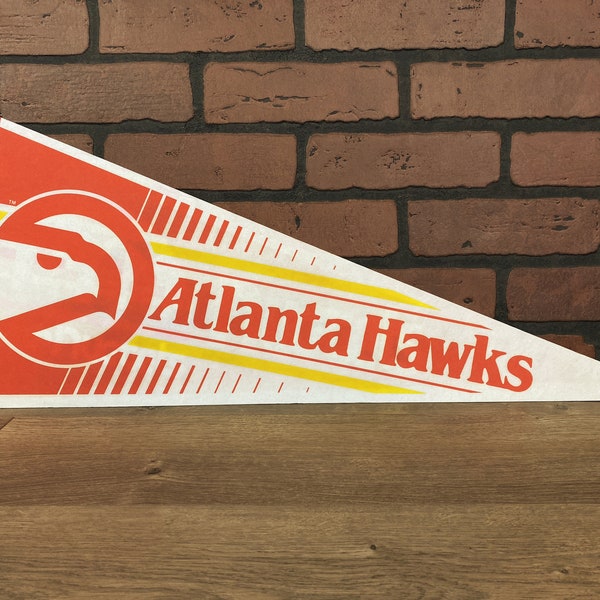 1990's Atlanta Hawks NBA Large Vintage Pennant