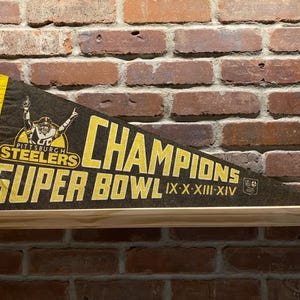 1980s Pittsburgh Steelers Super Bowl NFL Large Vintage Pennant – Authentic Sports Memorabilia