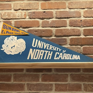 1974 North Carolina Tar Heels Sun Bowl UNC NCAA Large Vintage Pennant- Authentic Collegiate Sports Memorabilia