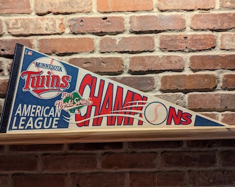 1990er Jahre Minnesota Twins MLB Vintage Wimpelkette - World Series - authentische Sport-Memorabilia