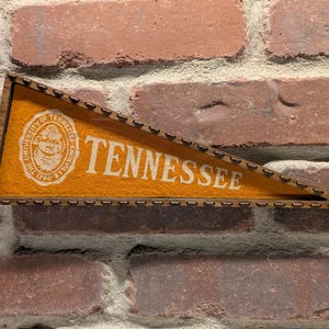 Framed 1950s University of Tennessee Vols Vintage NCAA Mini Pennant- Authentic Volunteers Collegiate Sports Memorabilia